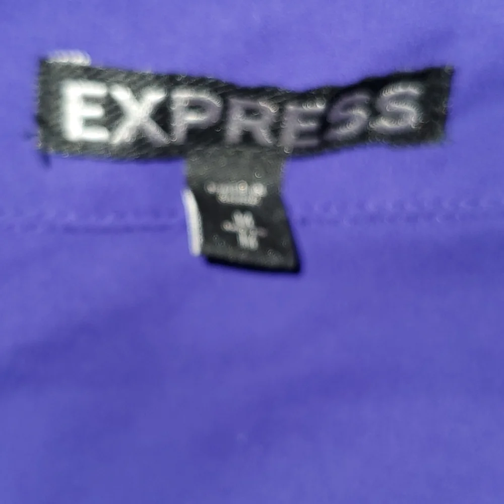 M Express Blue/Purple Button Down Blouse. - Picture 2 of 2
